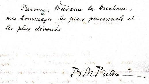 Aus einem neu aufgenommenen Brief an Duchesse Elisabeth de Clermont-Tonnerre